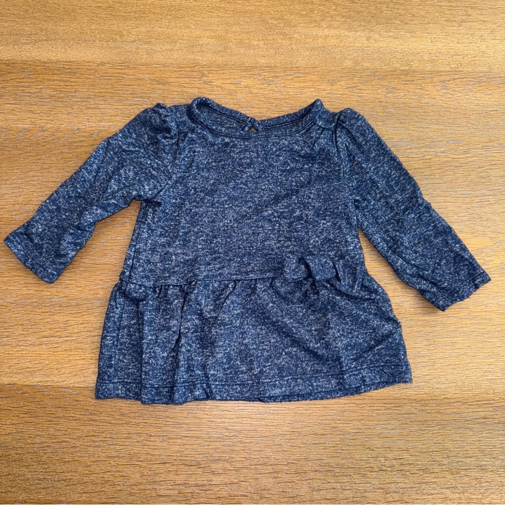Carter's Navy Long Sleeve Peplum Top.